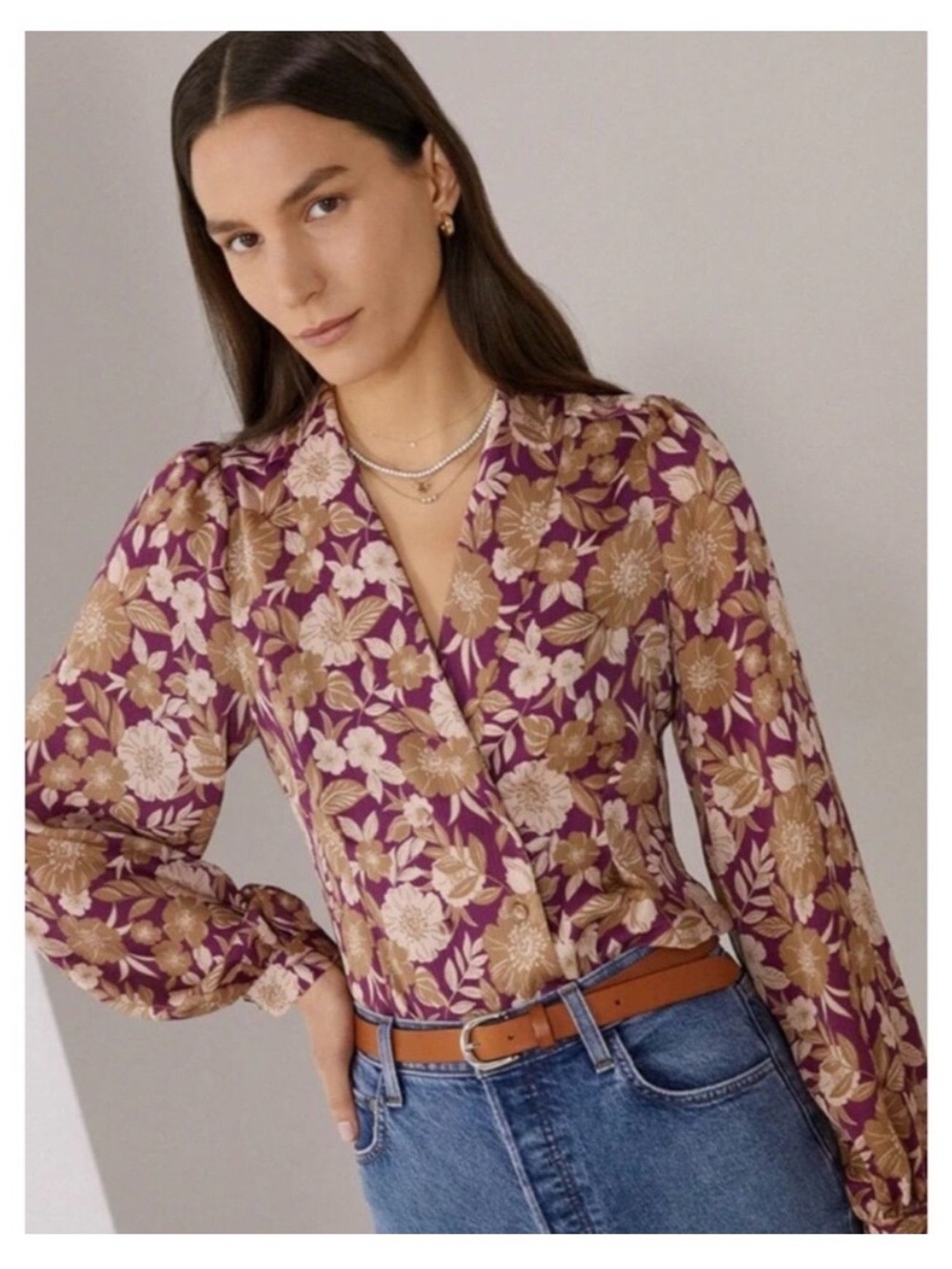 Favorite Daughter Rani Floral Blouse in Fall floral colors-Small